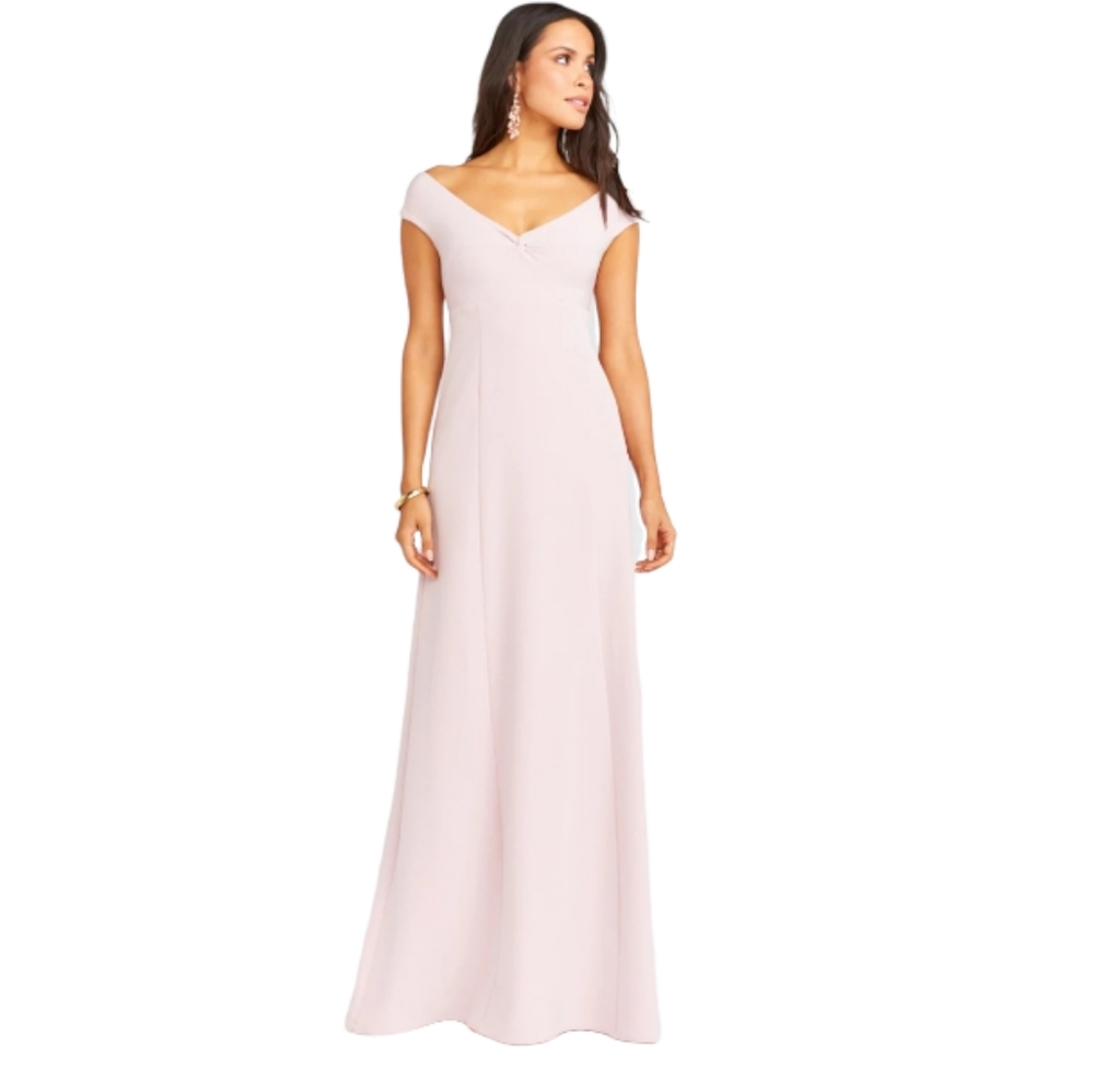 Show Me Your Mumu Zurich Knot Gown in Vintage Rose Stretch Crepe Size XL